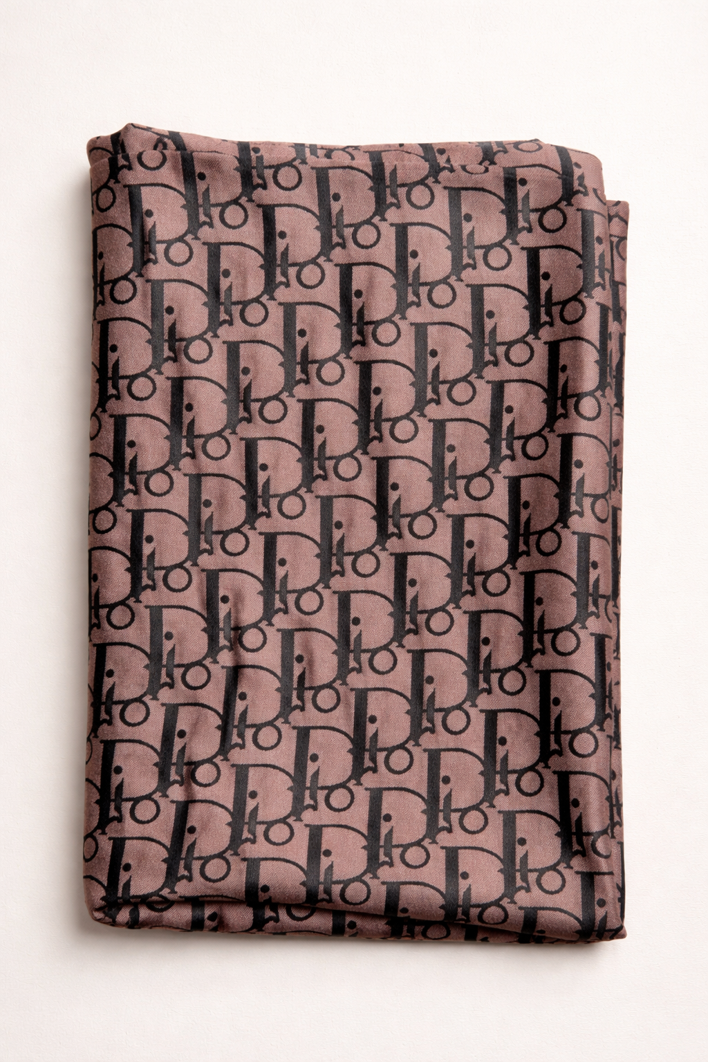 Luxury monogram jacquard stole – rose & noir