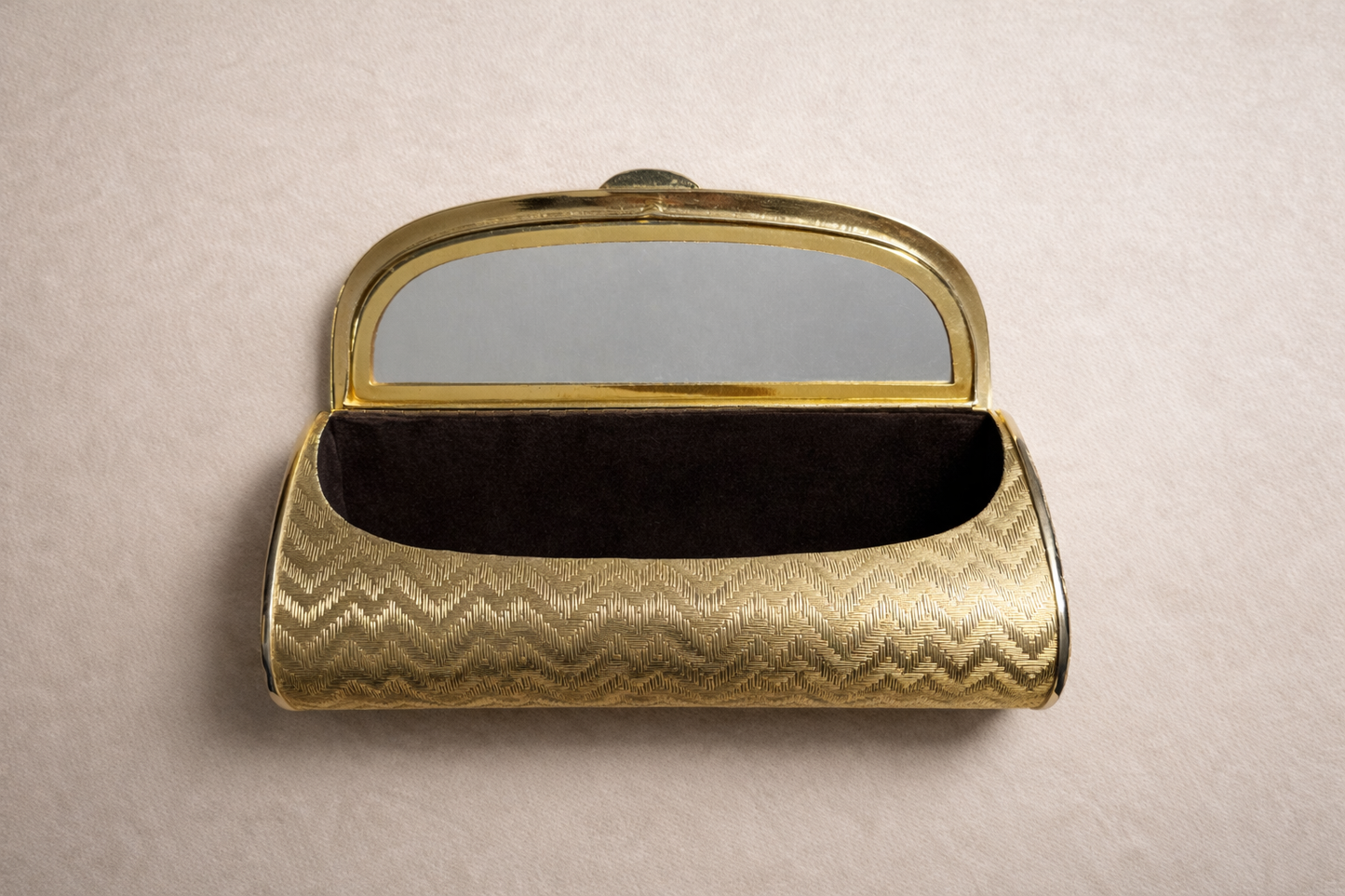 Mid Century Modern Gold Metal Clutch