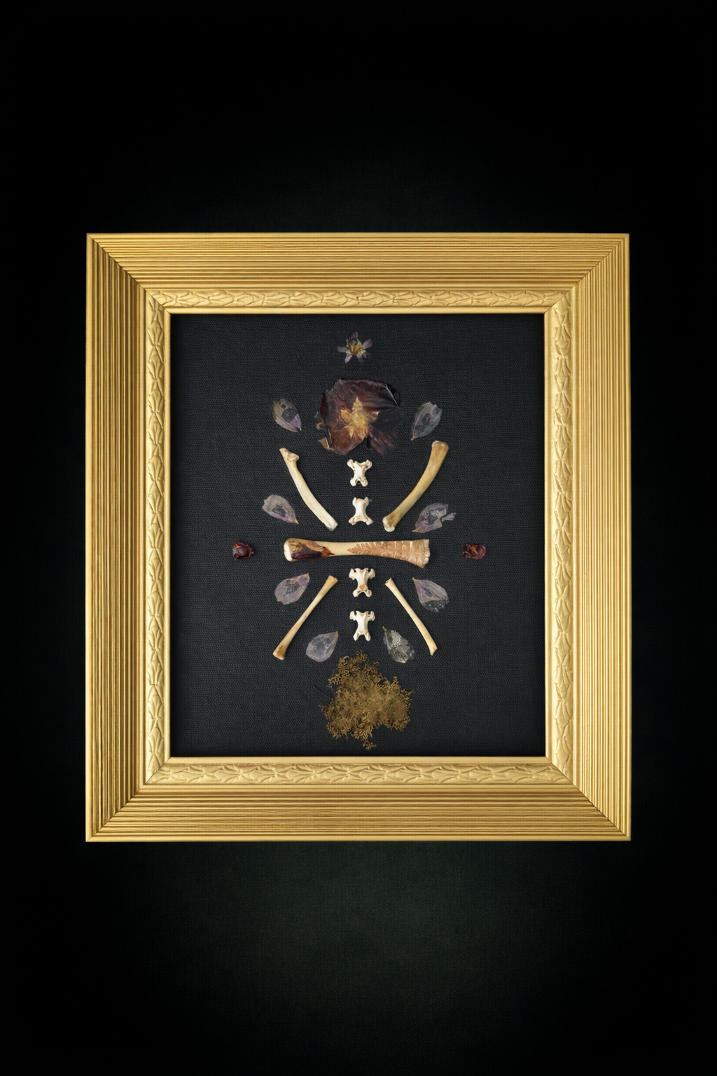 Flower, moss, and Bone