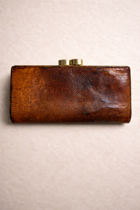 Mid-Century Exotic Skin Frame Wallet
